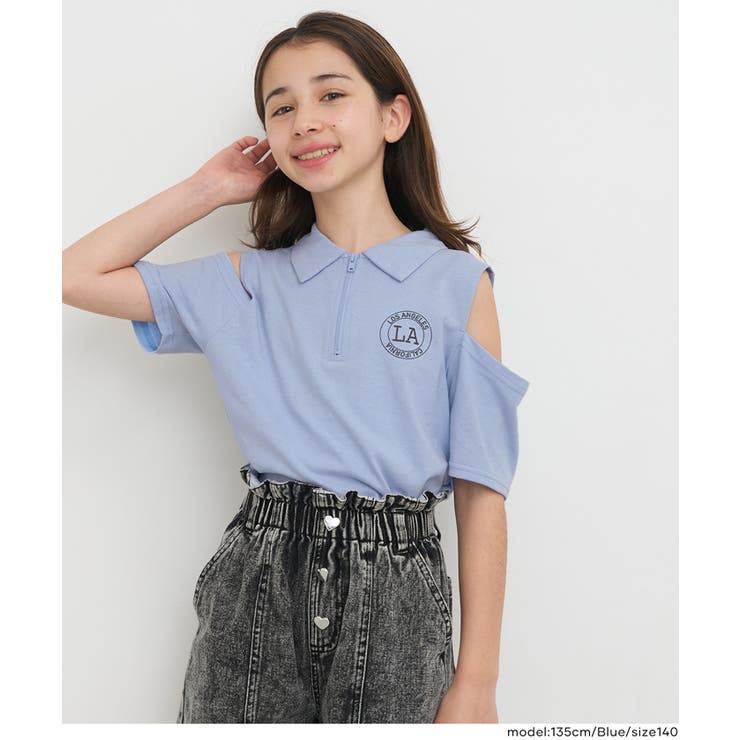 肩あきハーフジップTシャツ | coca | 詳細画像7 