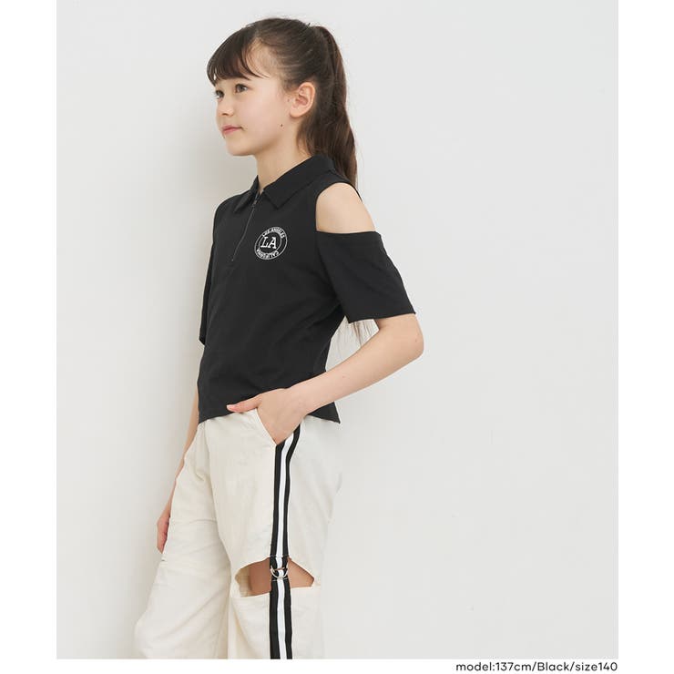肩あきハーフジップTシャツ | coca | 詳細画像9 