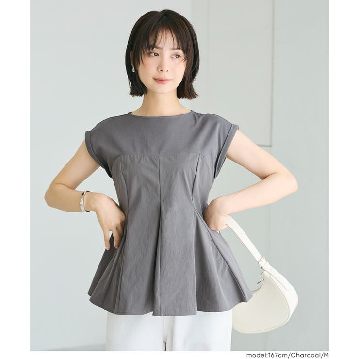 異素材切り替えペプラムTシャツ | coca | 詳細画像12 