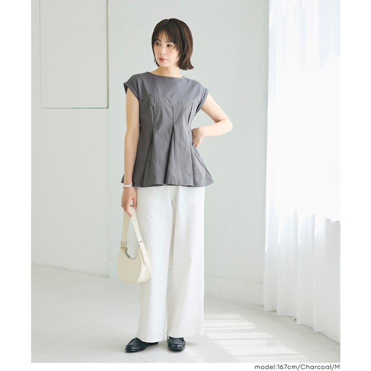 異素材切り替えペプラムTシャツ | coca | 詳細画像9 