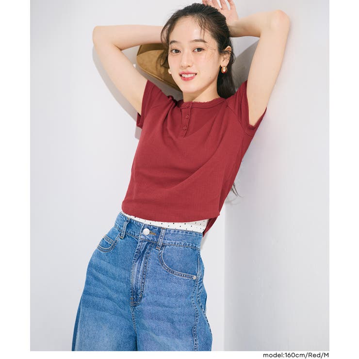 シンプルな着こなしが様になる、ヘンリーネックTシャツ | coca | 詳細画像14 