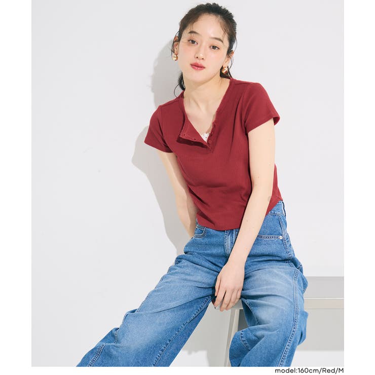 シンプルな着こなしが様になる、ヘンリーネックTシャツ | coca | 詳細画像16 