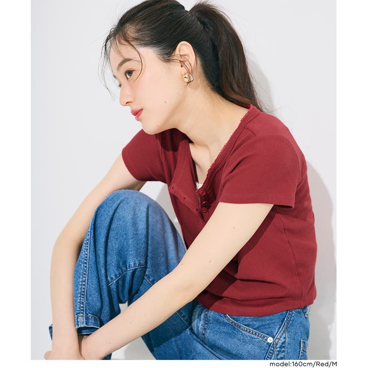 シンプルな着こなしが様になる、ヘンリーネックTシャツ | coca | 詳細画像17 