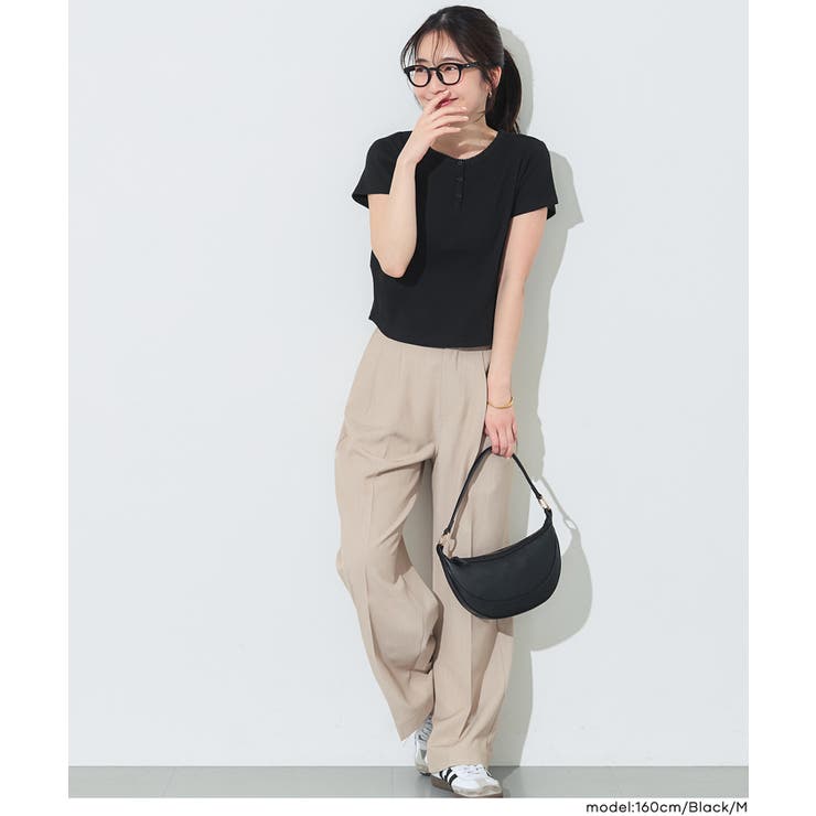 シンプルな着こなしが様になる、ヘンリーネックTシャツ | coca | 詳細画像10 