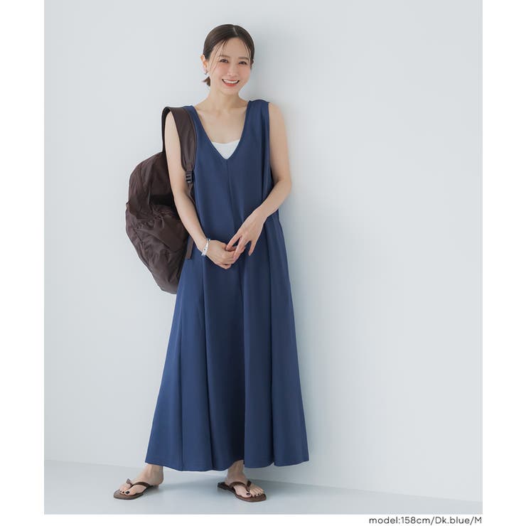 〈予約開始〉ライトエンボスマキシジャンパースカート【田中里奈様着用】 | coca | 詳細画像4 
