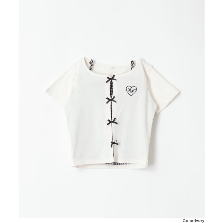 1枚でレイヤード見え！キャミレイヤードリブトップス | coca | 詳細画像13 