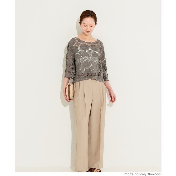 カギ編み5分袖プルオーバー レディース | coca | 詳細画像12 