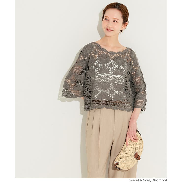 カギ編み5分袖プルオーバー レディース | coca | 詳細画像13 