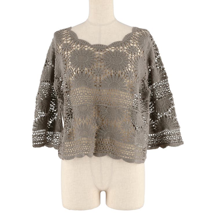 カギ編み5分袖プルオーバー レディース | coca | 詳細画像3 