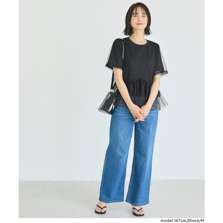 シルキータッチチュールドッキングトップス | coca | 詳細画像13 