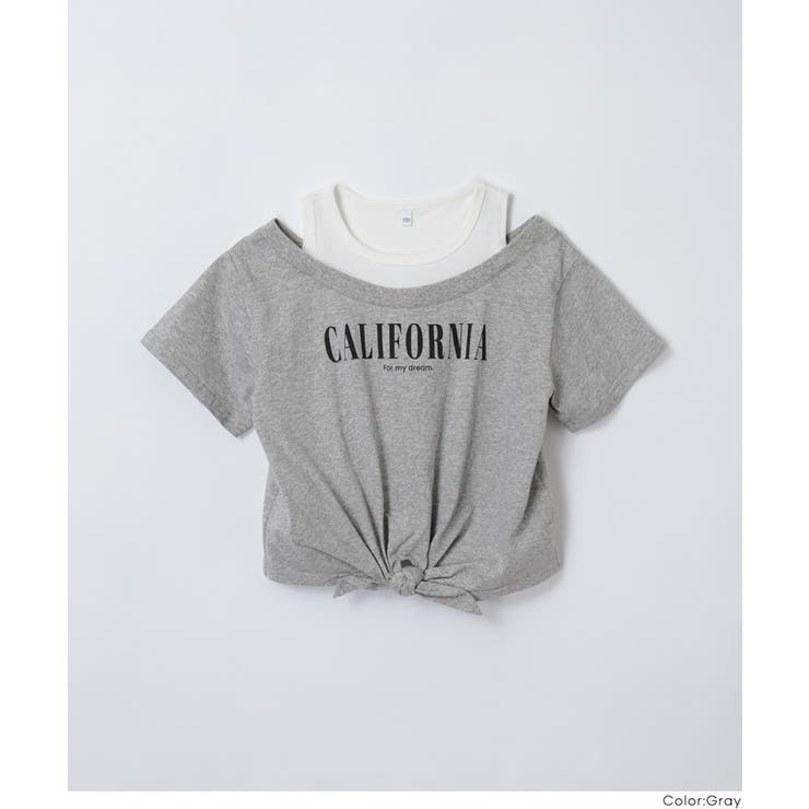 裾リボンレイヤードTシャツ | coca | 詳細画像3 