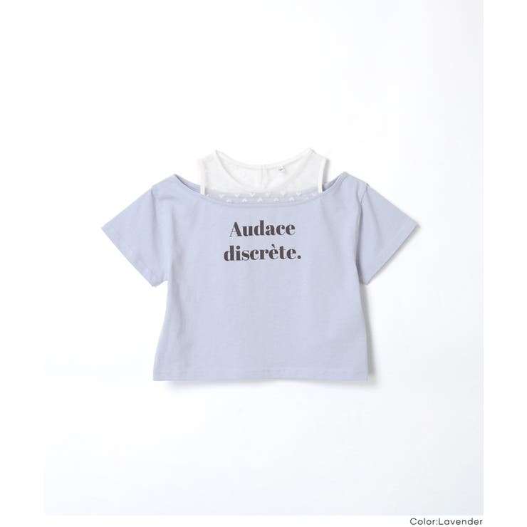 レースドッキング肩あきTシャツ | coca | 詳細画像14 