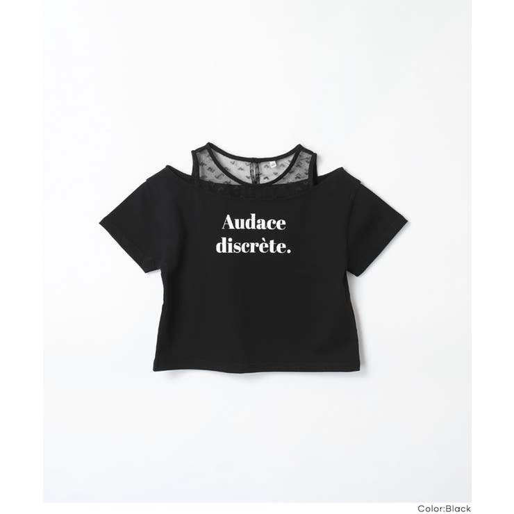 レースドッキング肩あきTシャツ | coca | 詳細画像15 