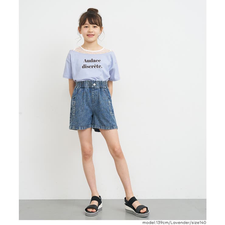 レースドッキング肩あきTシャツ | coca | 詳細画像2 