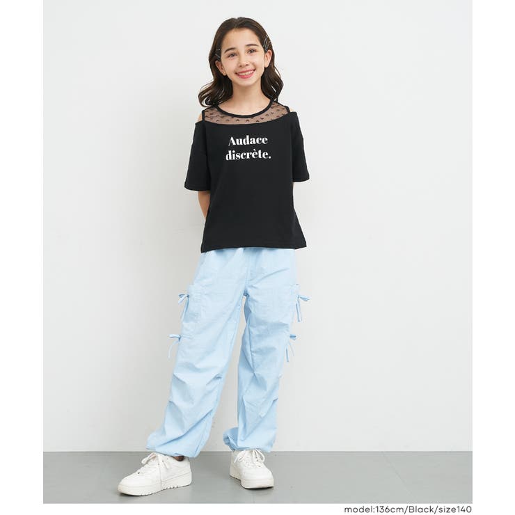 レースドッキング肩あきTシャツ | coca | 詳細画像7 