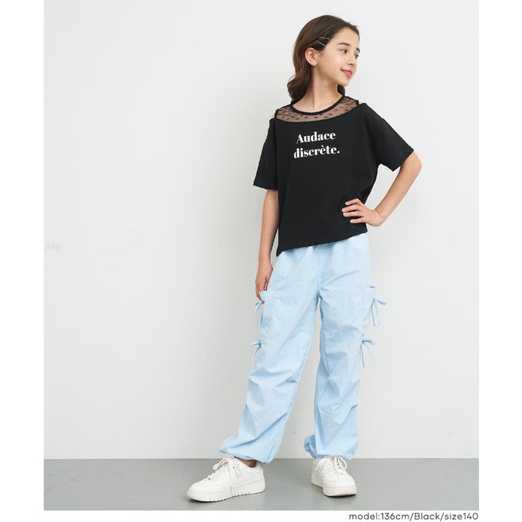 レースドッキング肩あきTシャツ | coca | 詳細画像10 