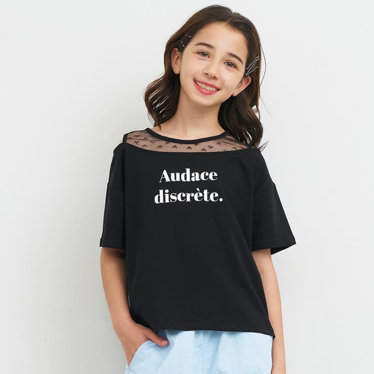 レースドッキング肩あきTシャツ | coca | 詳細画像1 