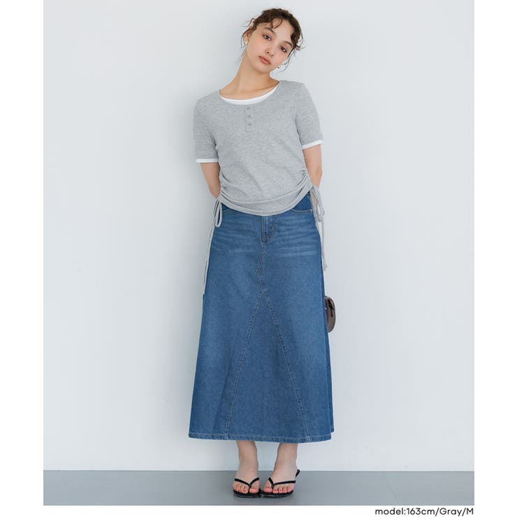 サイドギャザーレイヤードTシャツ | coca | 詳細画像9 