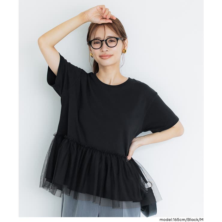 チュールドッキングギャザーTシャツ | coca | 詳細画像4 