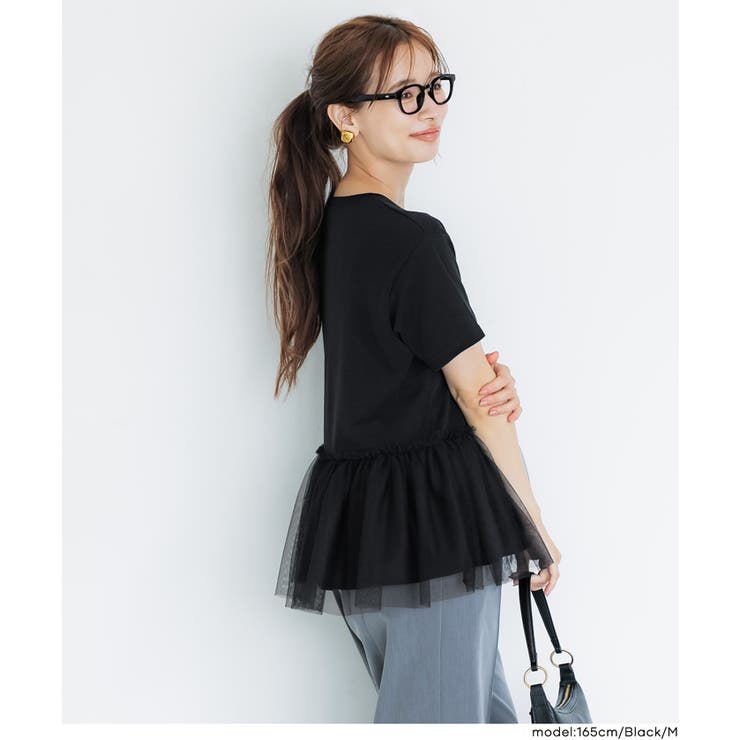 チュールドッキングギャザーTシャツ | coca | 詳細画像5 