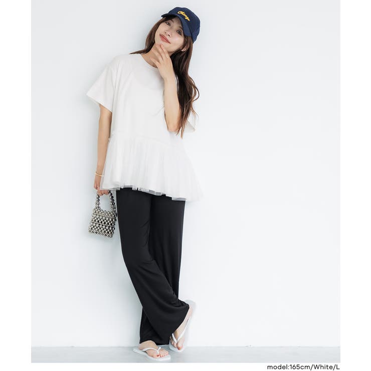 チュールドッキングギャザーTシャツ | coca | 詳細画像10 