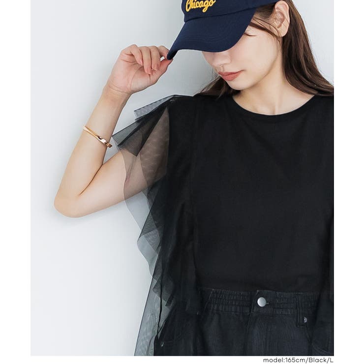 チュールレイヤードフレンチスリーブTシャツ | coca | 詳細画像11 