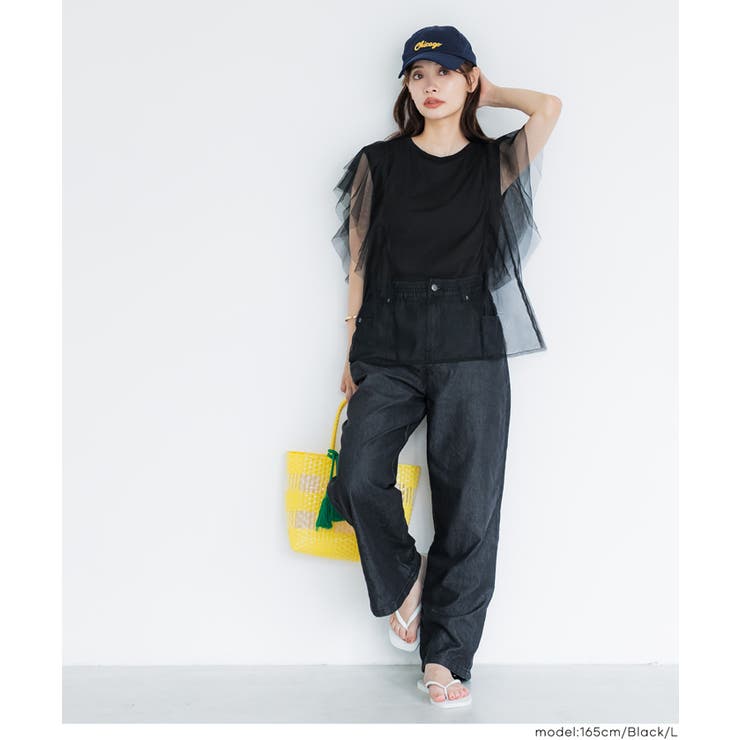 チュールレイヤードフレンチスリーブTシャツ | coca | 詳細画像13 