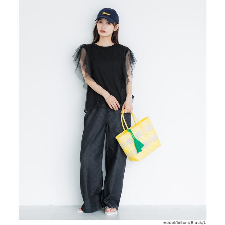チュールレイヤードフレンチスリーブTシャツ | coca | 詳細画像9 