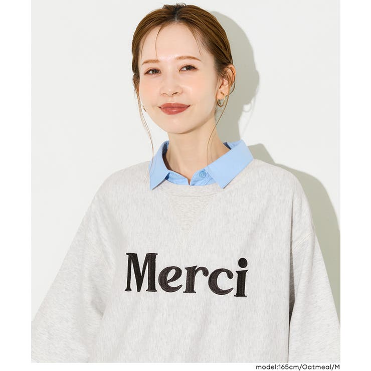 ミニ裏毛刺繍ロゴ5部丈ワイドスウェットTシャツ  | coca | 詳細画像12 