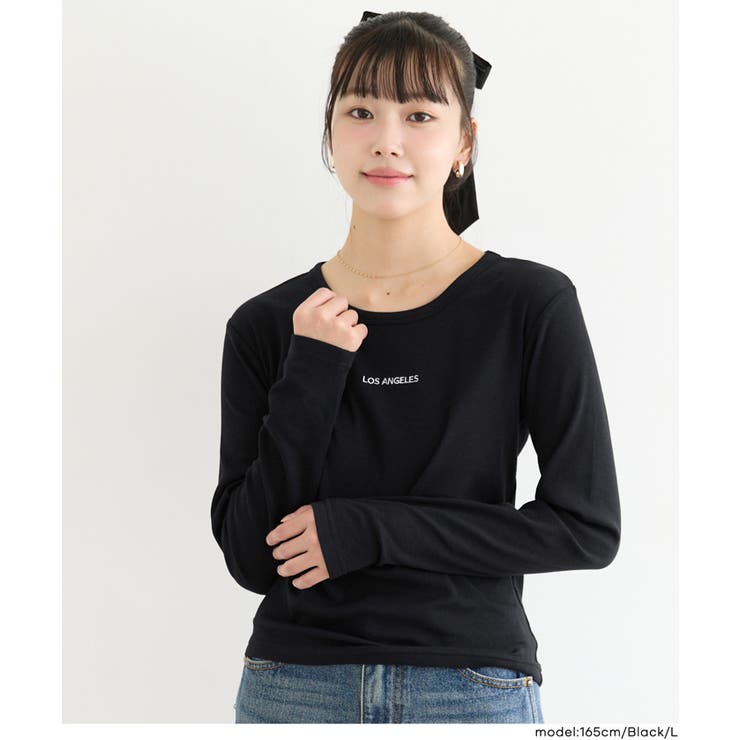 裏起毛リブワンポイント刺繍トップス(46-260633402-04) | coca | 詳細画像11 