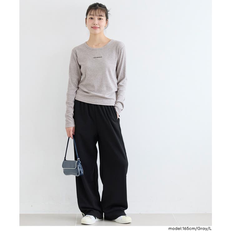 裏起毛リブワンポイント刺繍トップス(46-260633402-04) | coca | 詳細画像2 