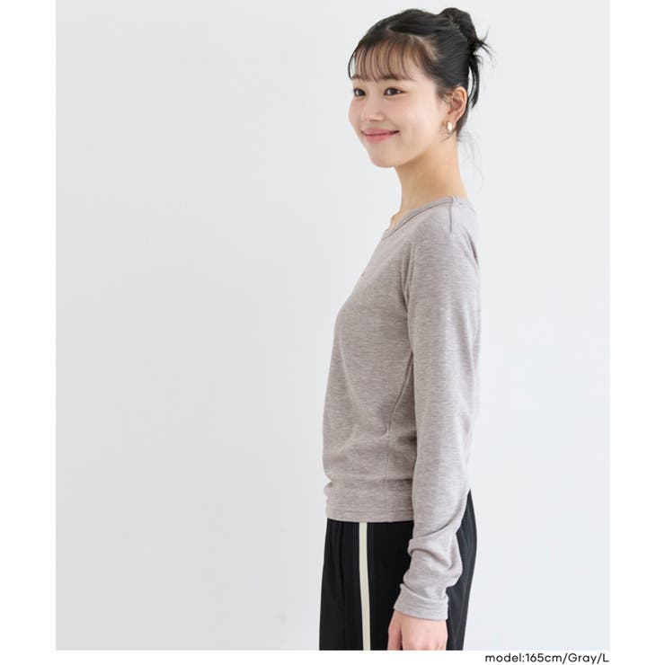 裏起毛リブワンポイント刺繍トップス(46-260633402-04) | coca | 詳細画像3 