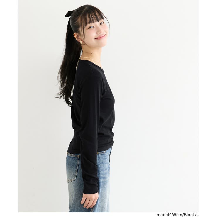 裏起毛リブワンポイント刺繍トップス(46-260633402-04) | coca | 詳細画像10 