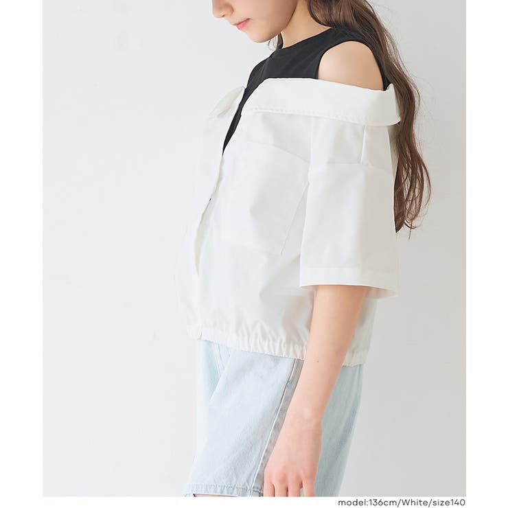 タンクドッキングオープンショルダーシャツ キッズ | coca | 詳細画像8 