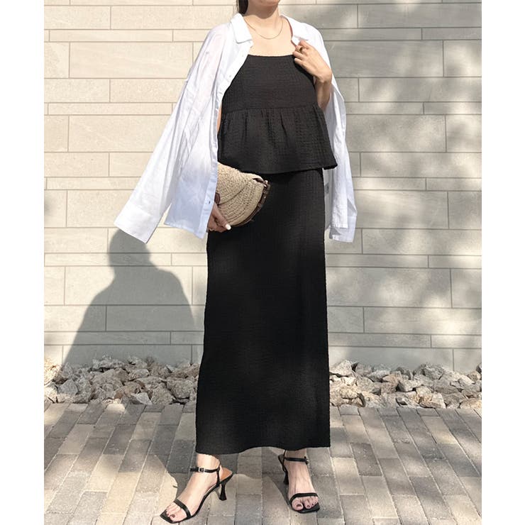 クロスシャーリングペプラムワンピース レディース | coca | 詳細画像21 