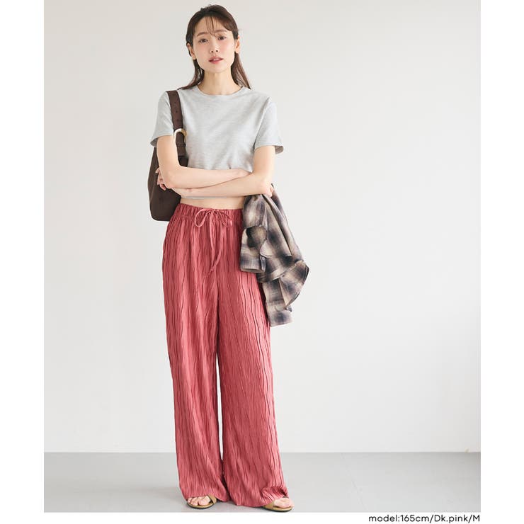 ［Dk.pink］ | ＼26ssさらに新色登場／ウェーブプリーツパンツ【西山茉希様着用】 | coca