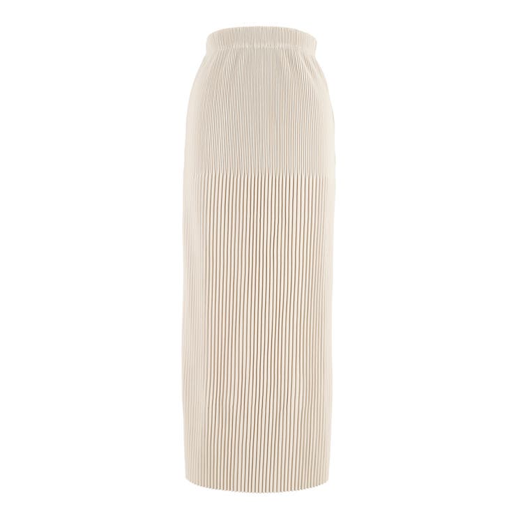 ［Lt.beige］ | 〈26ss新色登場〉細見え！セルフカットできるリブロングIラインスカート | coca