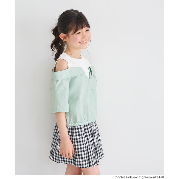 タンクドッキングオープンショルダーシャツ キッズ | coca | 詳細画像12 