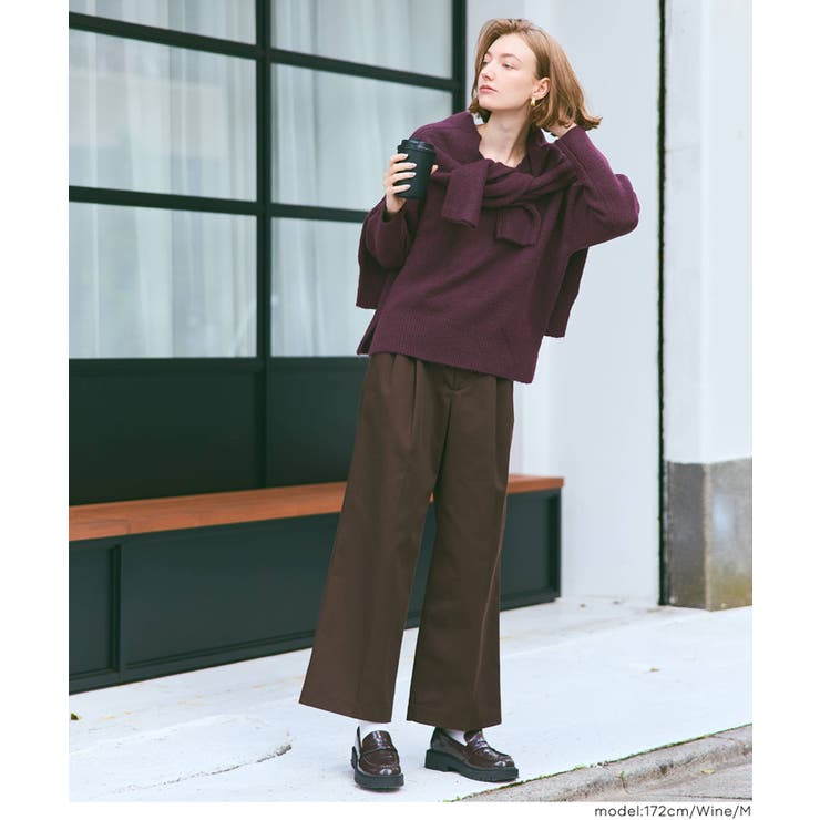 上質さとリラックス感が漂う大人のヤク風Vネックプルオーバーニット | coca | 詳細画像22 