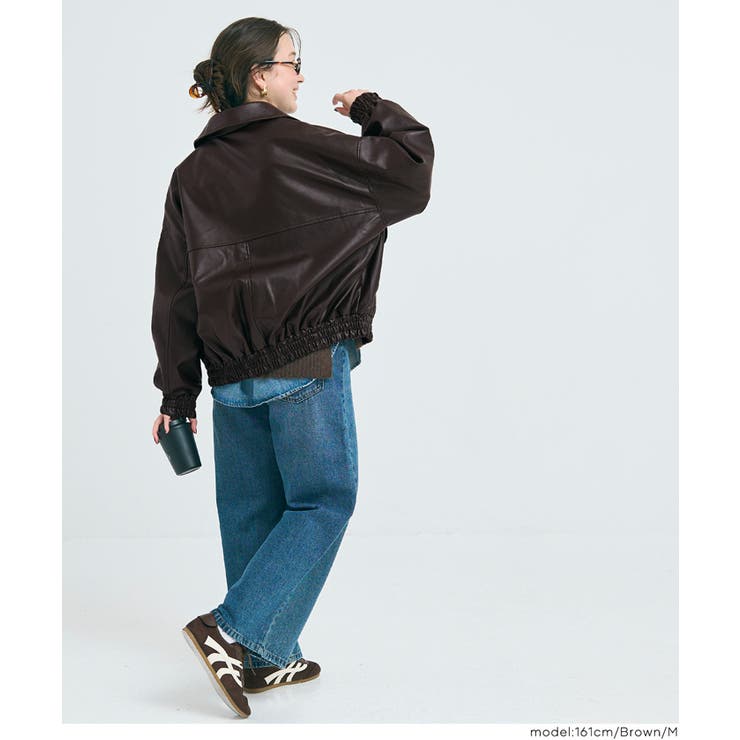 フェイクレザーオーバーサイズジャケット[品番：PA000016383]｜coca