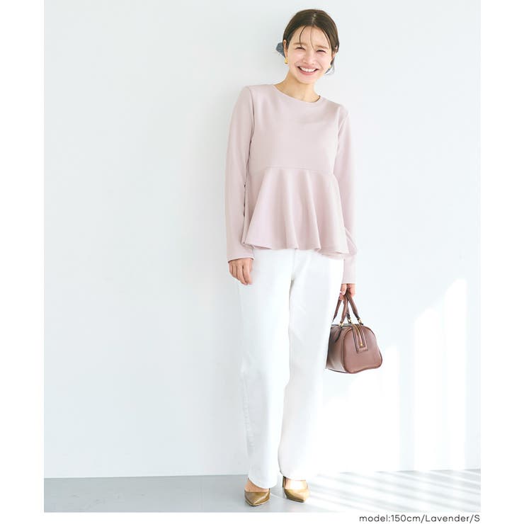 エンボス長袖裾フレアトップス | coca | 詳細画像8 