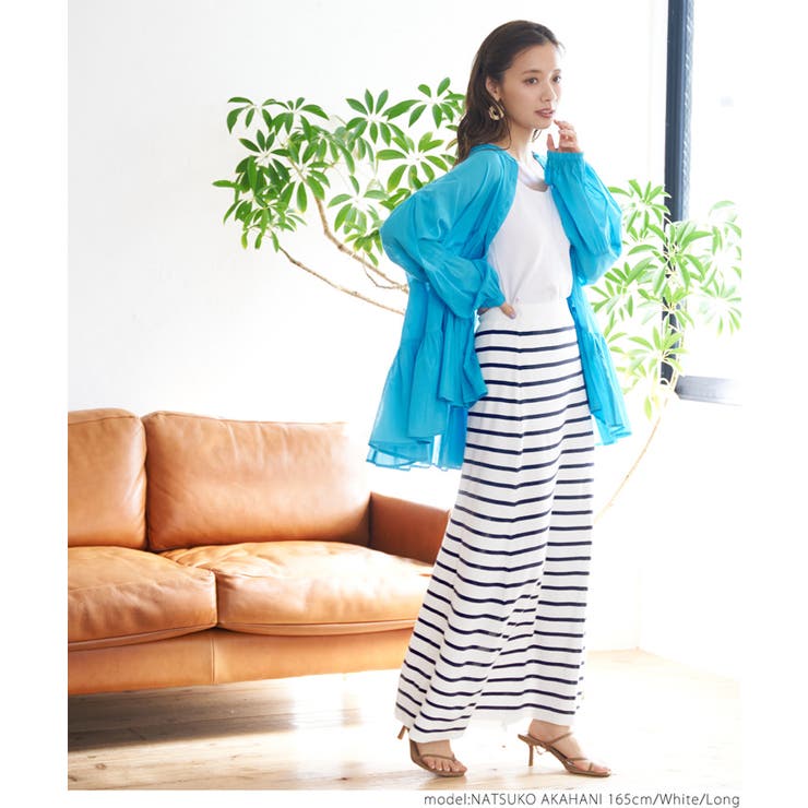 シャリ感サマーニットボーダースカート | coca | 詳細画像11 