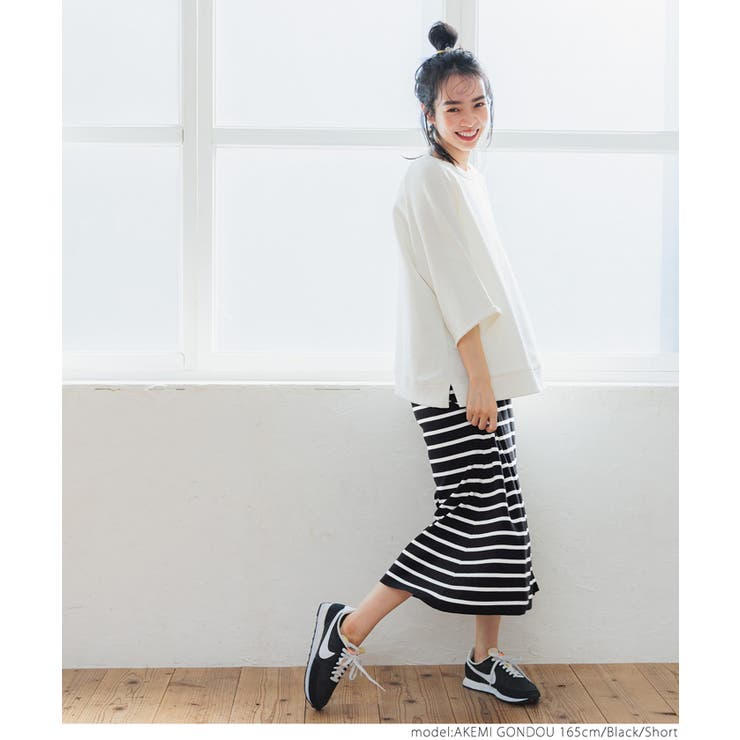 シャリ感サマーニットボーダースカート | coca | 詳細画像18 