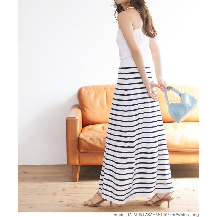 シャリ感サマーニットボーダースカート | coca | 詳細画像9 