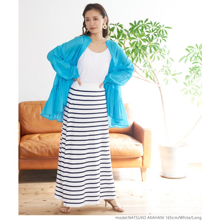 シャリ感サマーニットボーダースカート | coca | 詳細画像10 