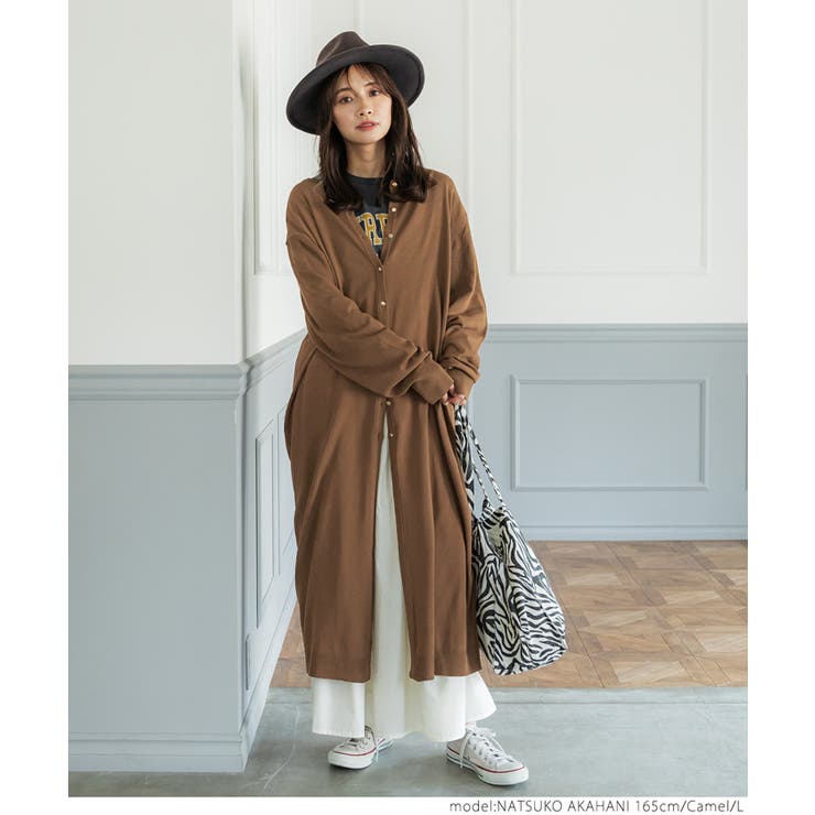 pinoco☆オーラティエ　ロングカーディガン　ボタニタル アシンメトリー ロングカーディガン/ベーシック/秋冬/＜パープル＞ウール
