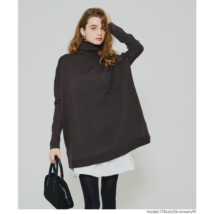 ［Dk.brown］ | タートルニットチュニック | coca