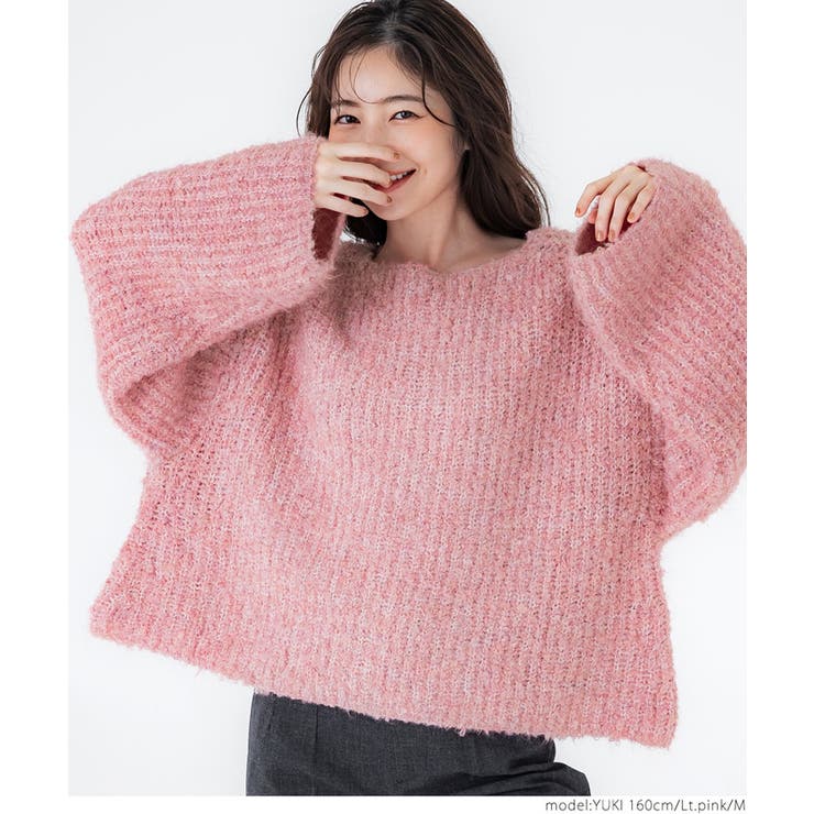 ブークレボードネックニットトップス[品番：PA000013394]｜coca（コカ