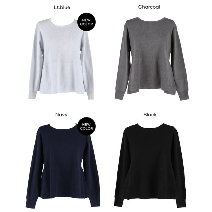 バックスタイルにさりげない華やかさを添える、パール付きフレアニットトップス | coca | 詳細画像25 