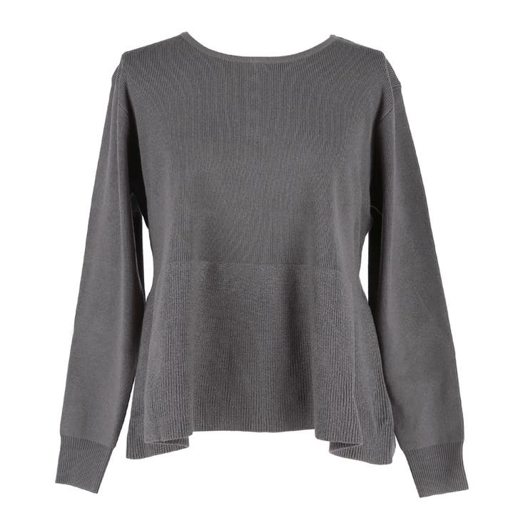 バックスタイルにさりげない華やかさを添える、パール付きフレアニットトップス | coca | 詳細画像3 